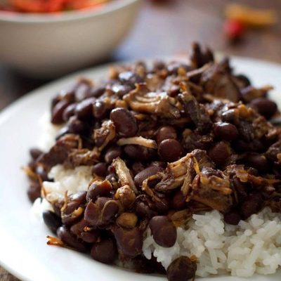 A picture of Crockpot Pork Adobo with Black Beans