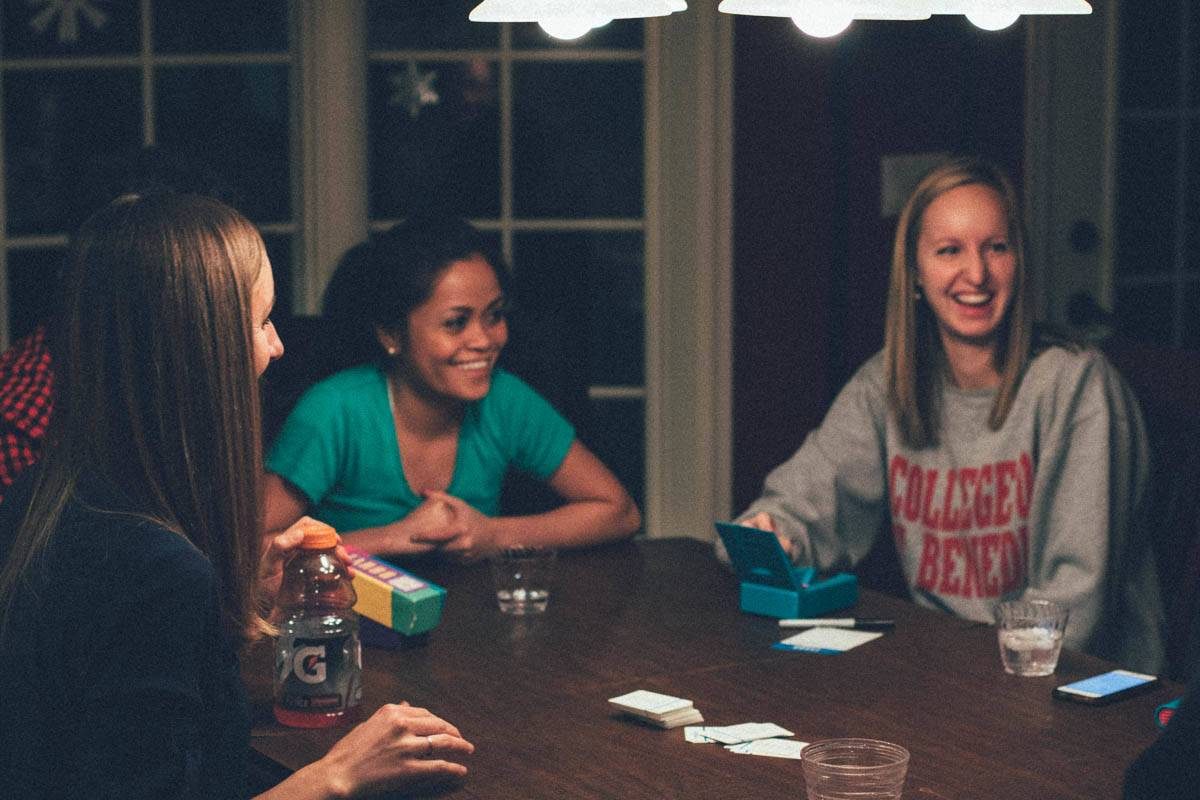 People sitting around a table.