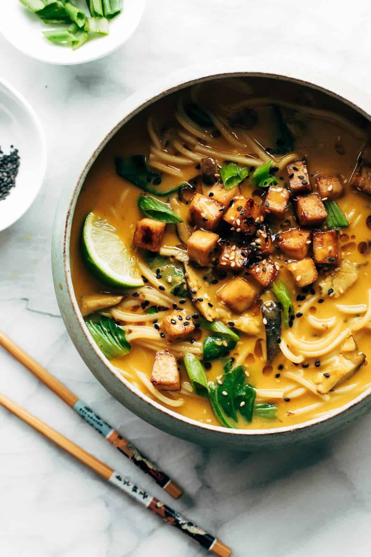 Creamy coconut curry ramen.
