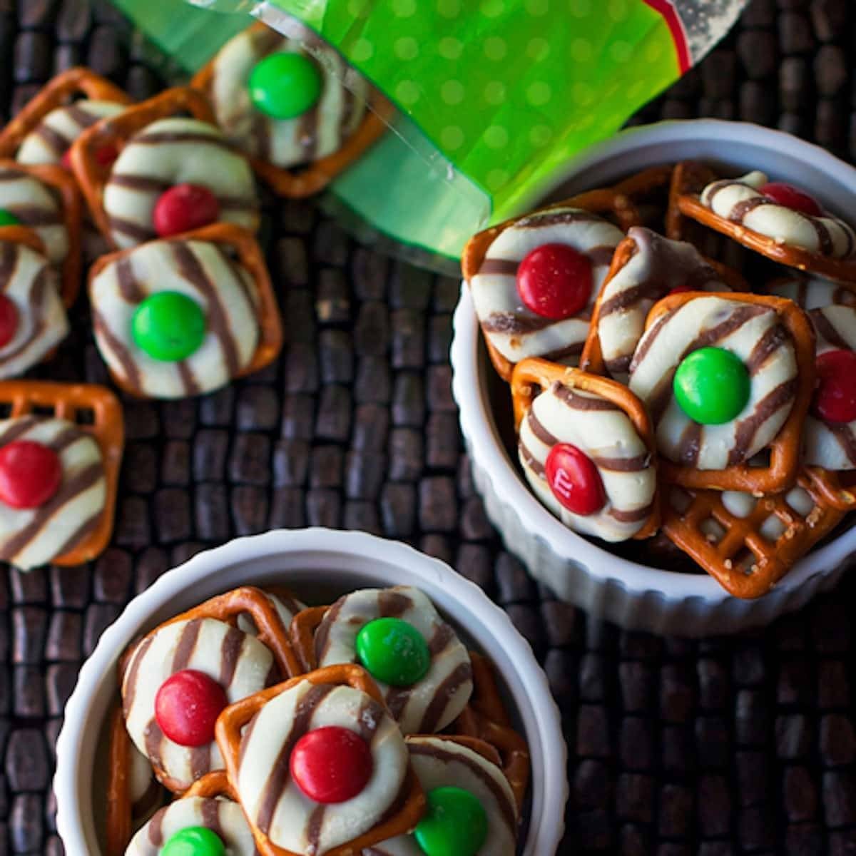 Holiday pretzel bites.