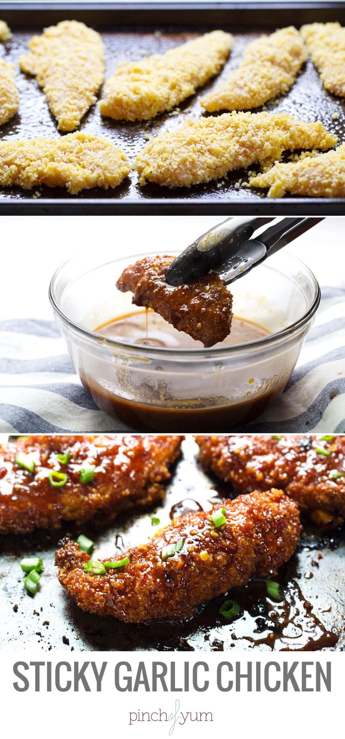 Sticky Garlic Chicken making process.