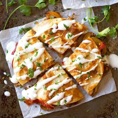 A picture of Smoked Gouda Mushroom Quesadillas